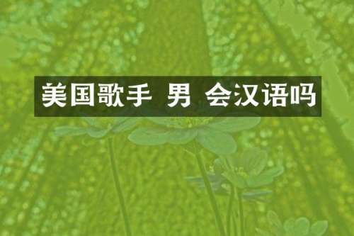 美国歌手 男 会汉语吗