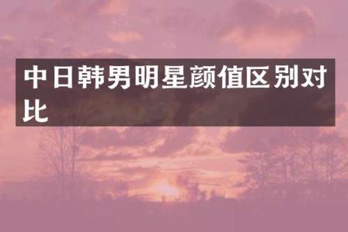 中日韩男明星颜值区别对比
