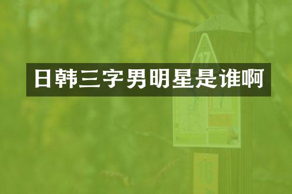 日韩三字男明星是谁啊