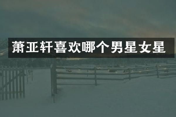 萧亚轩喜欢哪个男星女星