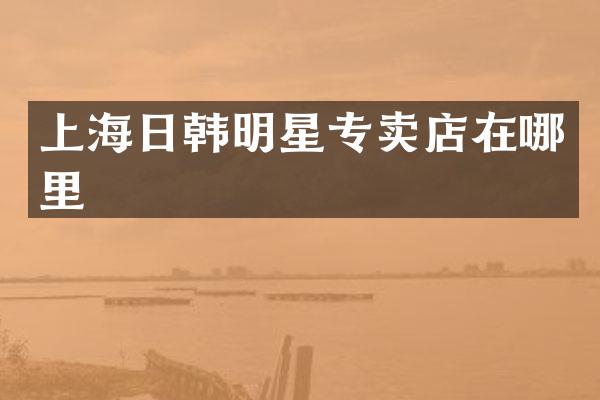 上海日韩明星专卖店在哪里