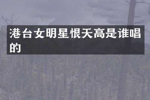 港台女明星恨天高是谁唱的