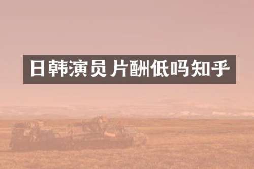日韩演员片酬低吗知乎