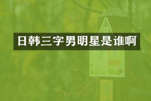 日韩三字男明星是谁啊