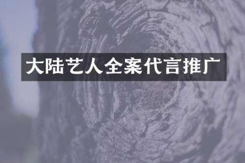 大陆艺人全案代言推广