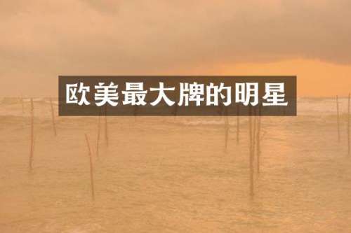 欧美最大牌的明星