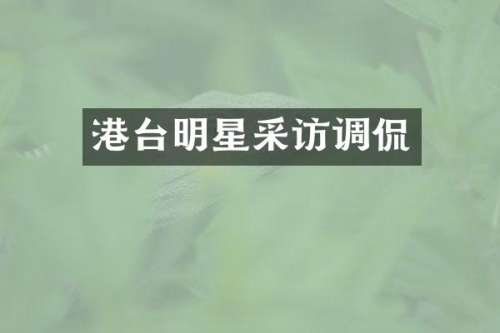 港台明星采访调侃