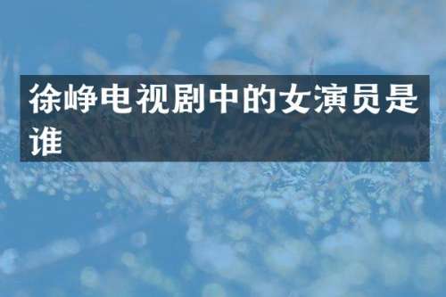 徐峥电视剧中的女演员是谁