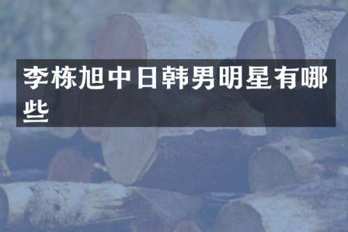 李栋旭中日韩男明星有哪些