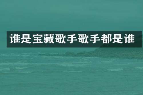 谁是宝藏歌手歌手都是谁