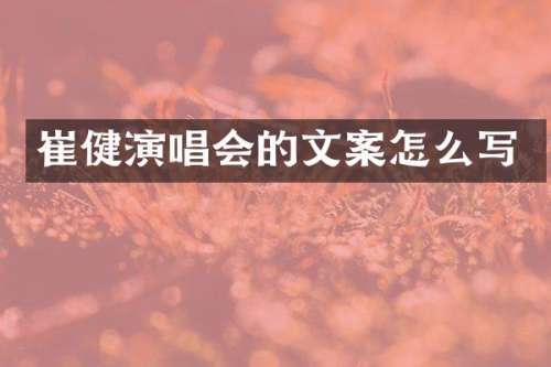 崔健演唱会的文案怎么写