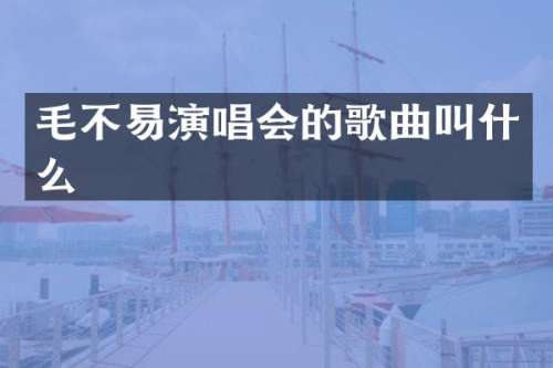 毛不易演唱会的歌曲叫什么
