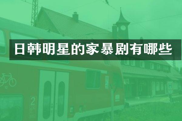 日韩明星的家暴剧有哪些