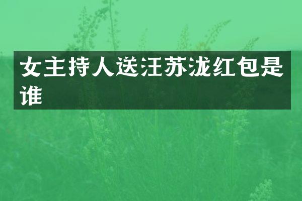 女主持人送汪苏泷红包是谁