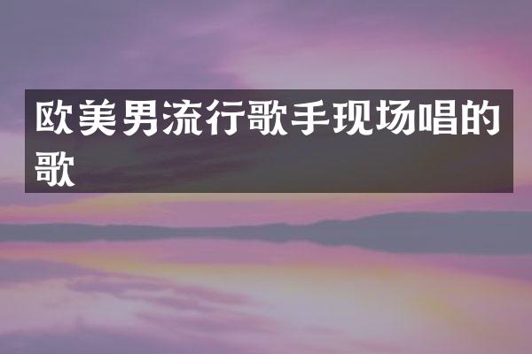 欧美男流行歌手现场唱的歌