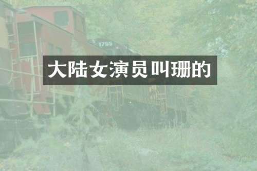 大陆女演员叫珊的