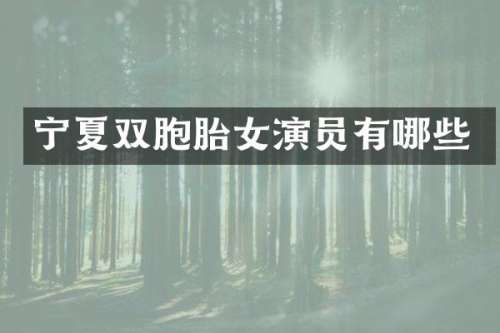 宁夏双胞胎女演员有哪些