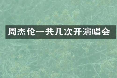 周杰伦一共几次开演唱会