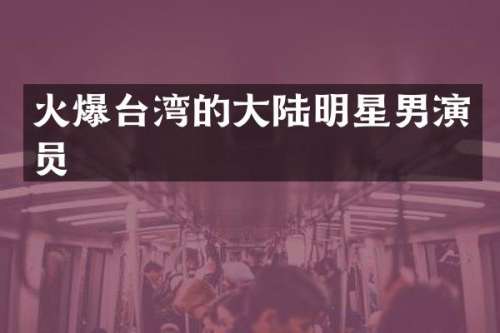 火爆台湾的大陆明星男演员