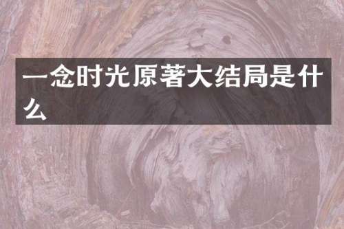 一念时光原著大结局是什么