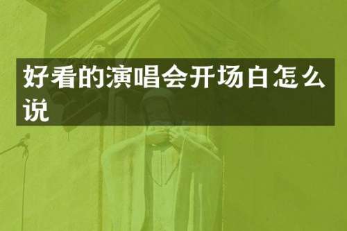 好看的演唱会开场白怎么说