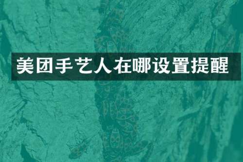 美团手艺人在哪设置提醒