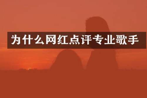 为什么网红点评专业歌手