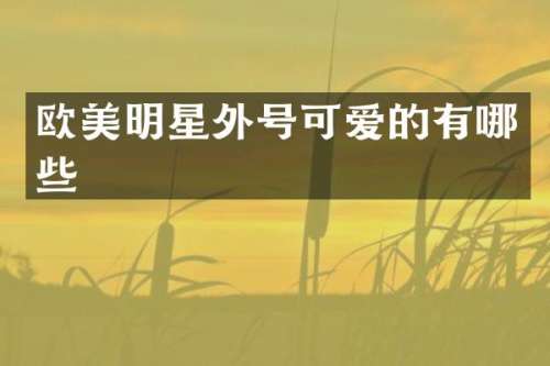 欧美明星外号可爱的有哪些