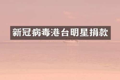 新冠病毒港台明星捐款