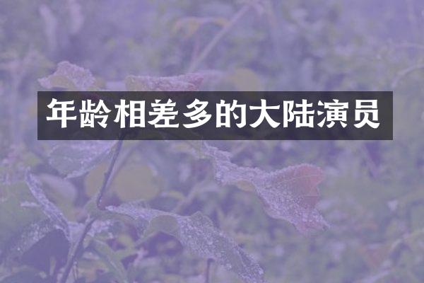 年龄相差多的大陆演员