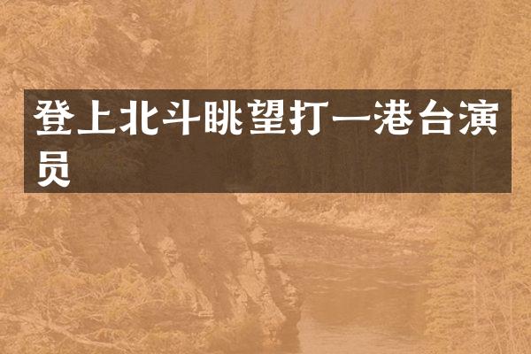 登上北斗眺望打一港台演员