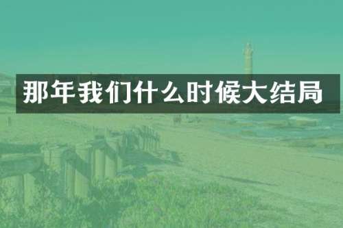 那年我们什么时候大结局