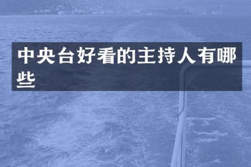 中央台好看的主持人有哪些