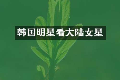 韩国明星看大陆女星