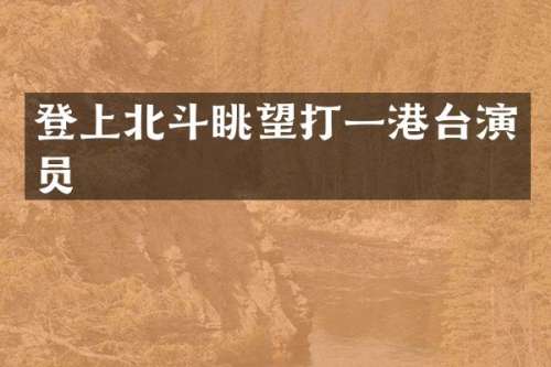 登上北斗眺望打一港台演员