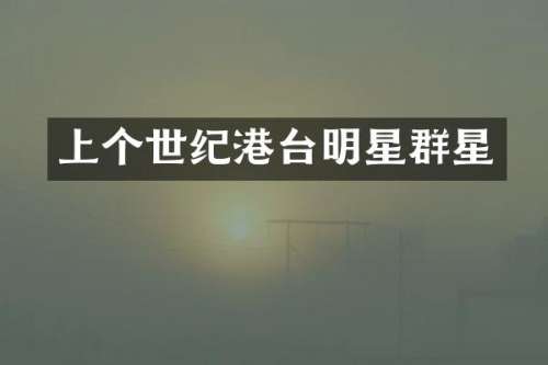 上个世纪港台明星群星