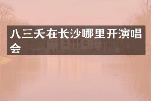 八三夭在长沙哪里开演唱会