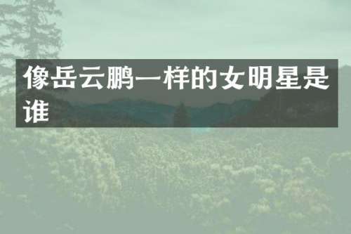 像岳云鹏一样的女明星是谁