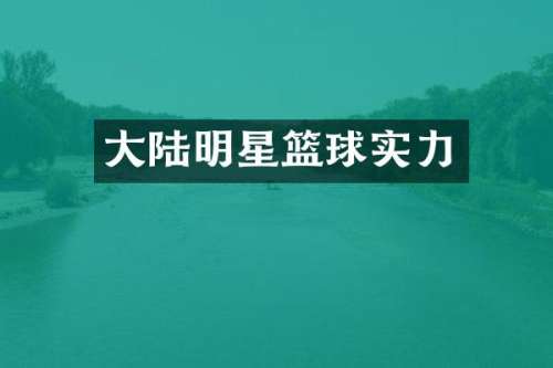 大陆明星篮球实力