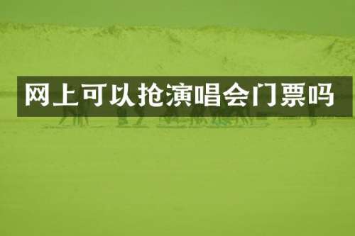 网上可以抢演唱会门票吗