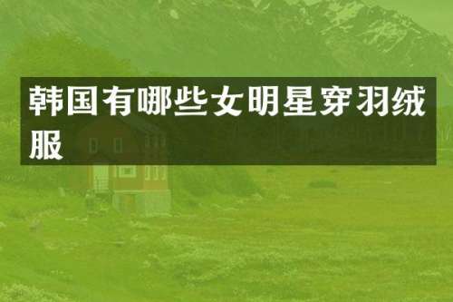 韩国有哪些女明星穿羽绒服