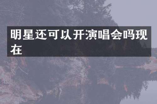 明星还可以开演唱会吗现在