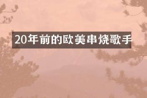 20年前的欧美串烧歌手