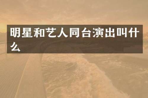 明星和艺人同台演出叫什么