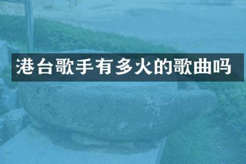 港台歌手有多火的歌曲吗