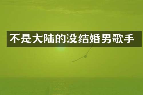 不是大陆的没结婚男歌手