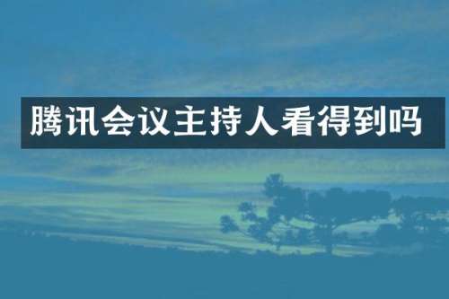 腾讯会议主持人看得到吗