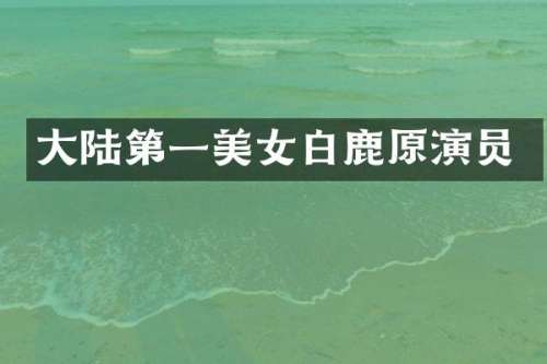 大陆第一白鹿原演员