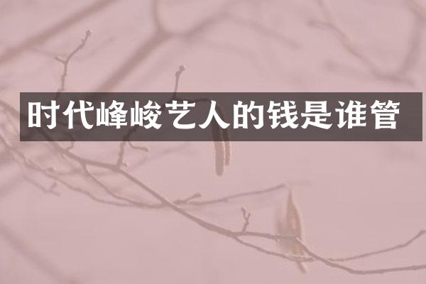 时代峰峻艺人的钱是谁管