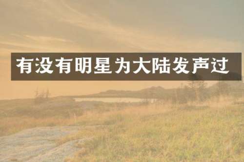 有没有明星为大陆发声过
